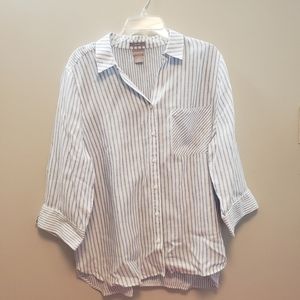 Chico's 3.5 Linen Striped Shirt Size 18 XL